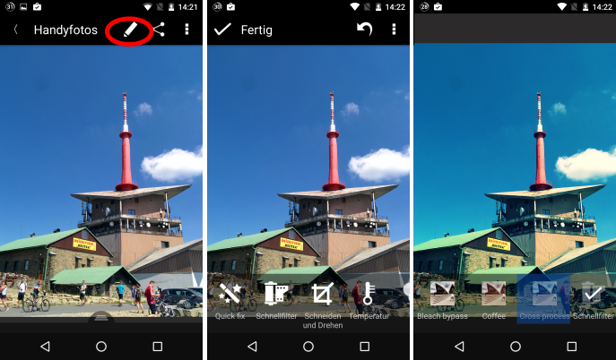 Das Zoner Studio für Android ermöglicht eine breite Palette an Bearbeitungen.