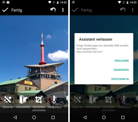 Ich empfehle die Option Speichern unter.