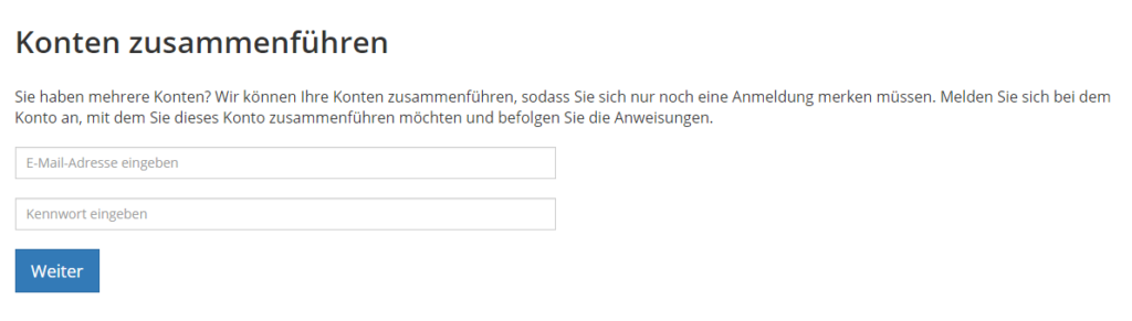Der XXX führt Sie durch den Vorgang der Zusammenführung.