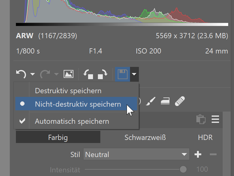 Destruktiv speichern