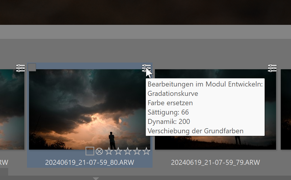Das Symbol für nicht-destruktive Bearbeitung