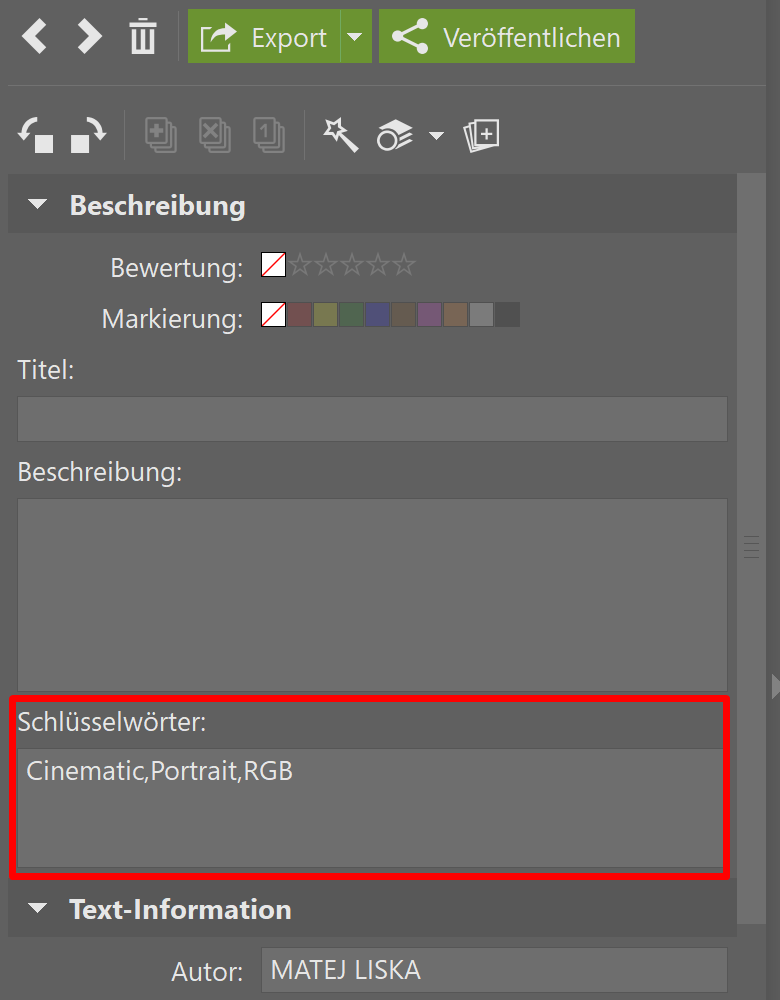 So arbeiten Sie mit dem Katalog in Zoner Photo Studio X