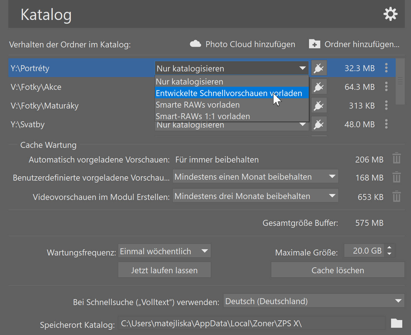 So arbeiten Sie mit dem Katalog in Zoner Studio