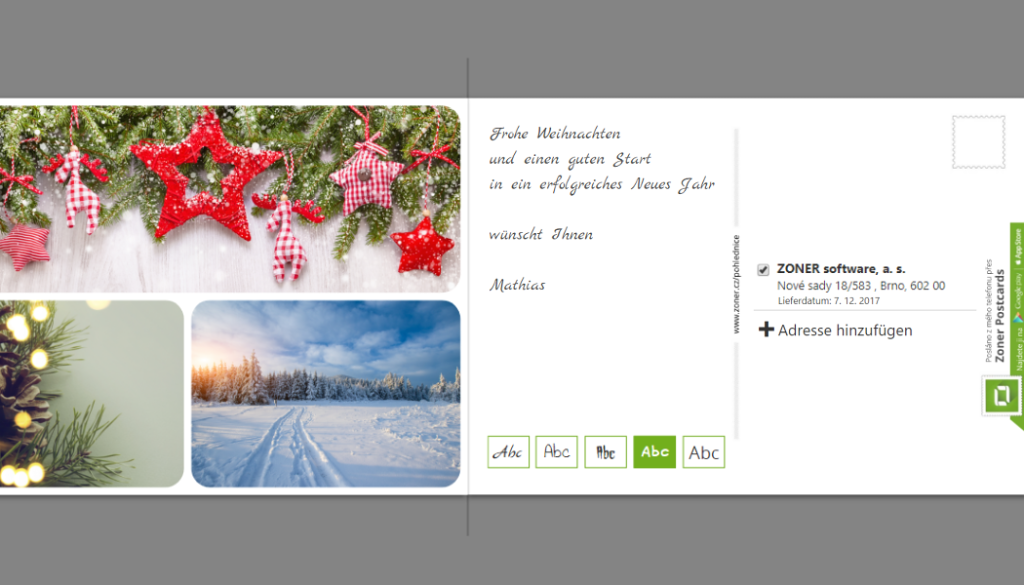 Erstellen Sie individuelle Postkarten zu Weihnachten