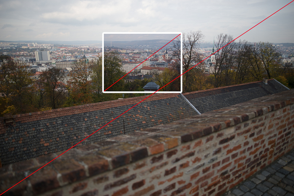 Erfahren Sie, wie sich ihr Cropfaktor unterscheidet: Ähnliche Brennweite, aber mit einem unterschiedlichen Cropfaktor (1 und 3.93).