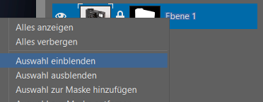 Produkte ausschneiden und auf einen anderen Hintergrund übertragen: Auswahl anzeigen.