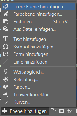 Produkte ausschneiden und auf einen anderen Hintergrund übertragen: Leere Ebene hinzufügen.