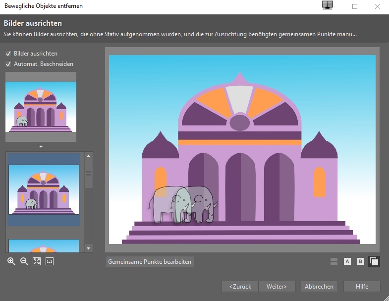 Mehrfachbelichtung - Bilder ausrichten.