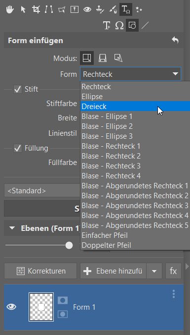 Fotos kreisrund und noch anders zuschneiden: Dreieck.