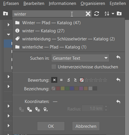Bildverwaltung einfach gemacht dank Schlüsselwörtern: der Schnellsucher.