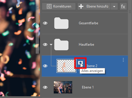 Korrigieren Sie die Hautfarbe auf Ihren Fotos - die Maske