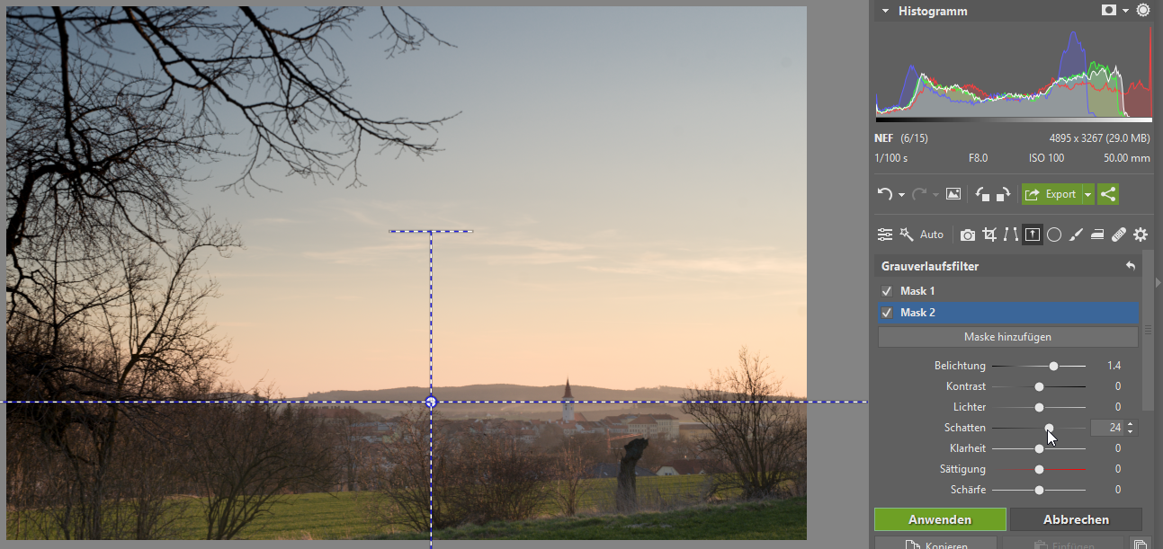 verlaufsfilter landschaft