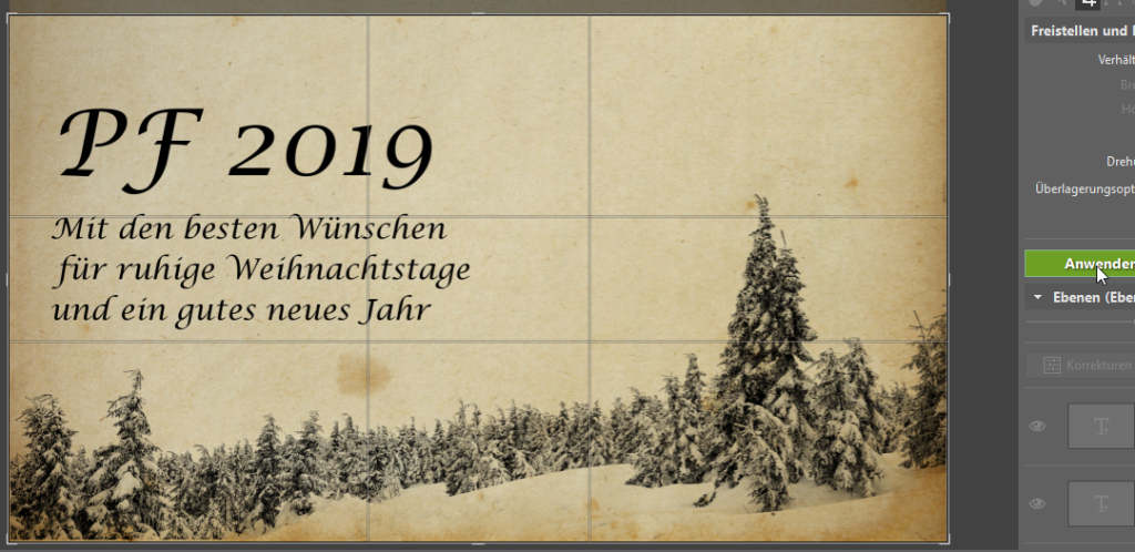 Erstellen Sie originelle Neujahrskarten - schneiden