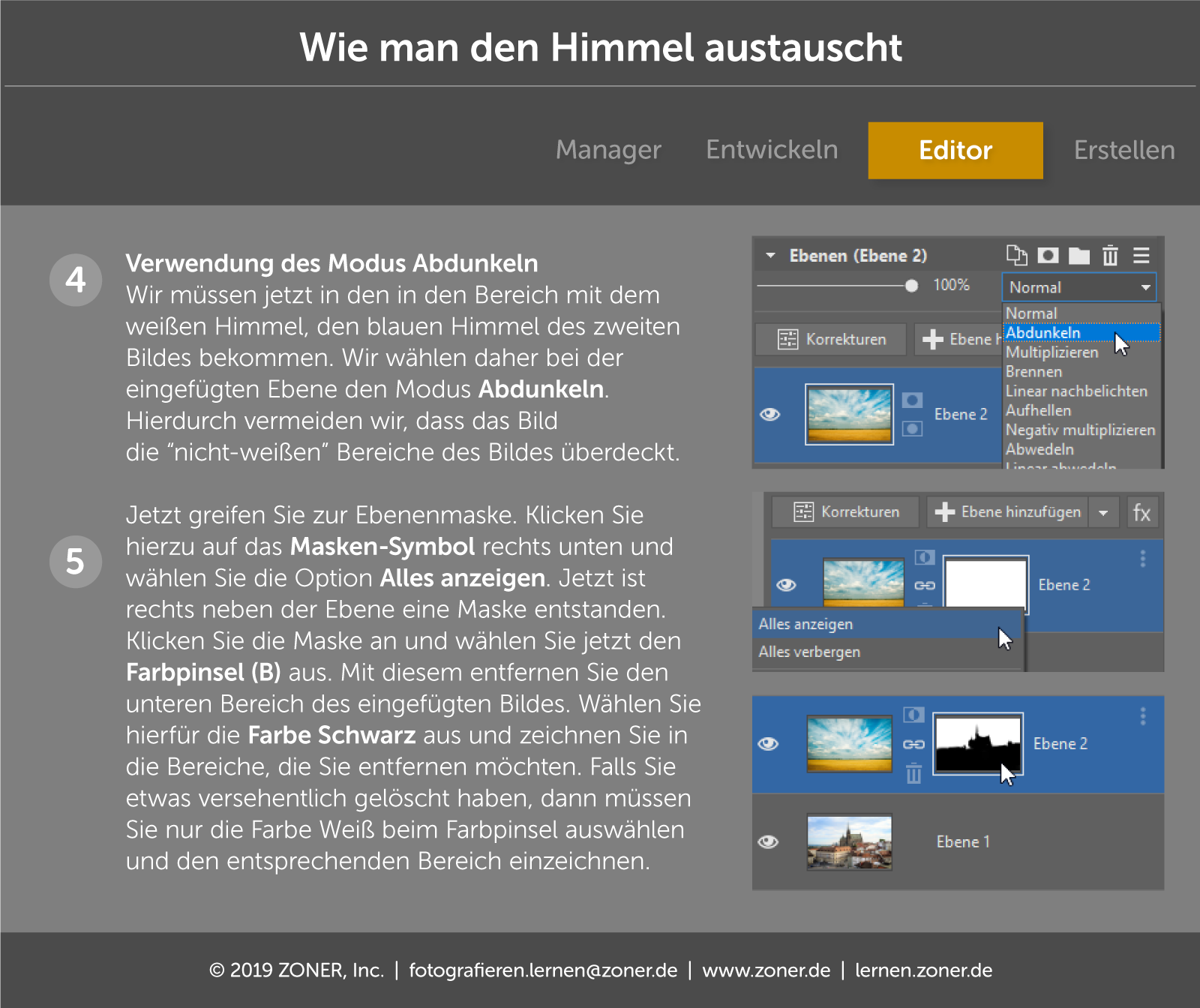 Zoner Studio zoner editor himmel mischmodi