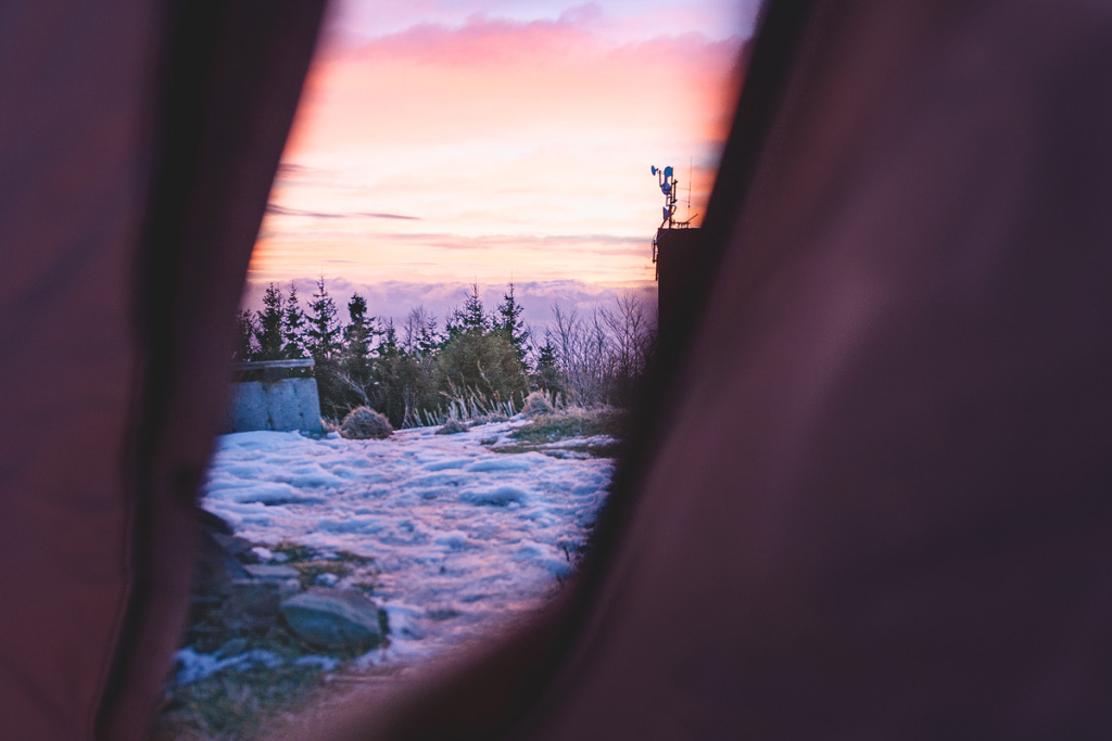 Winteraufnahmen im Freien - zelt