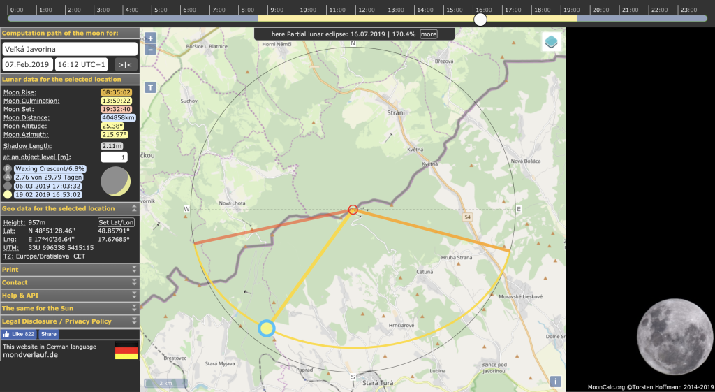 Landschaften bei Nacht fotografieren - MoonCalc