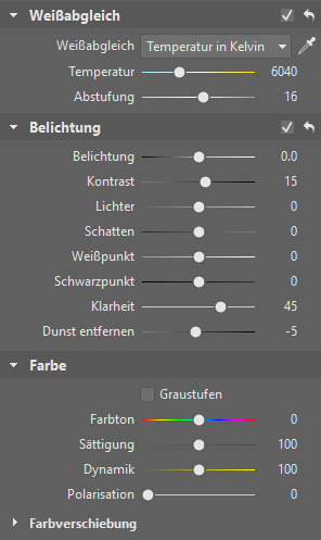 Das Bild muss vorher vorbereitet werden. Wir haben die Sättigung und Dynamik erhöht.