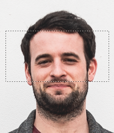 Einen größeren Teil des Gesichtes auswählen.