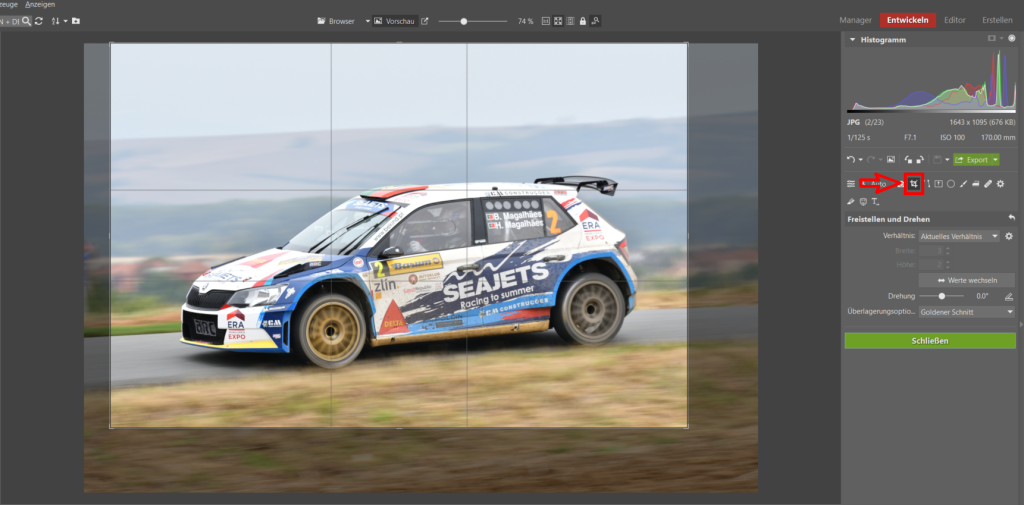 Bearbeiten von Bildern von Motorsport-Rennen - freistellen