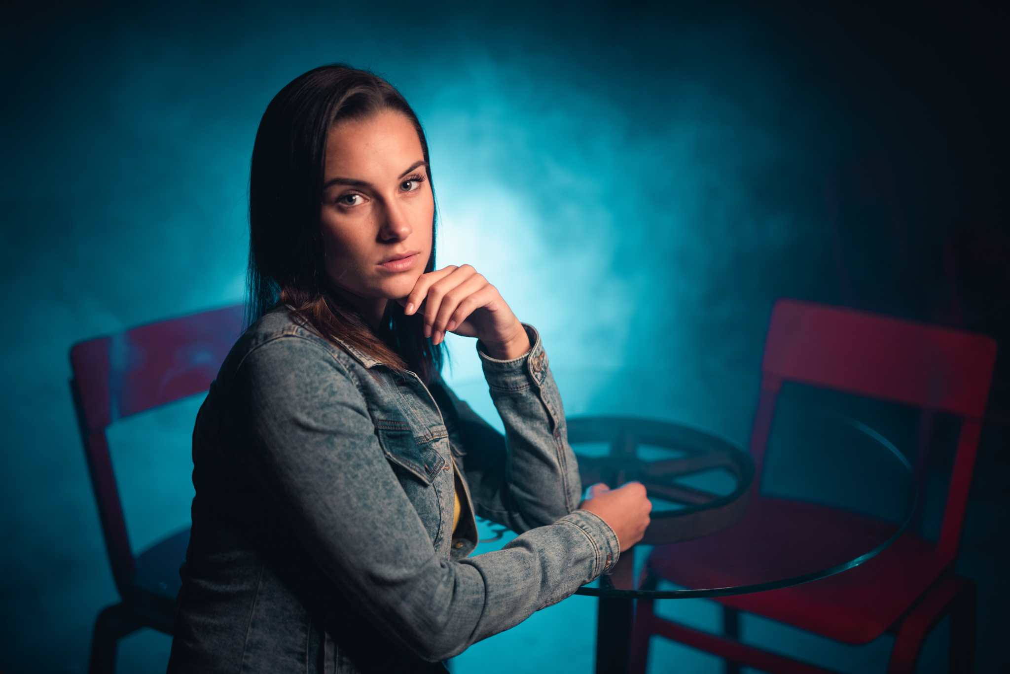Portrait mit LED-Ringlicht