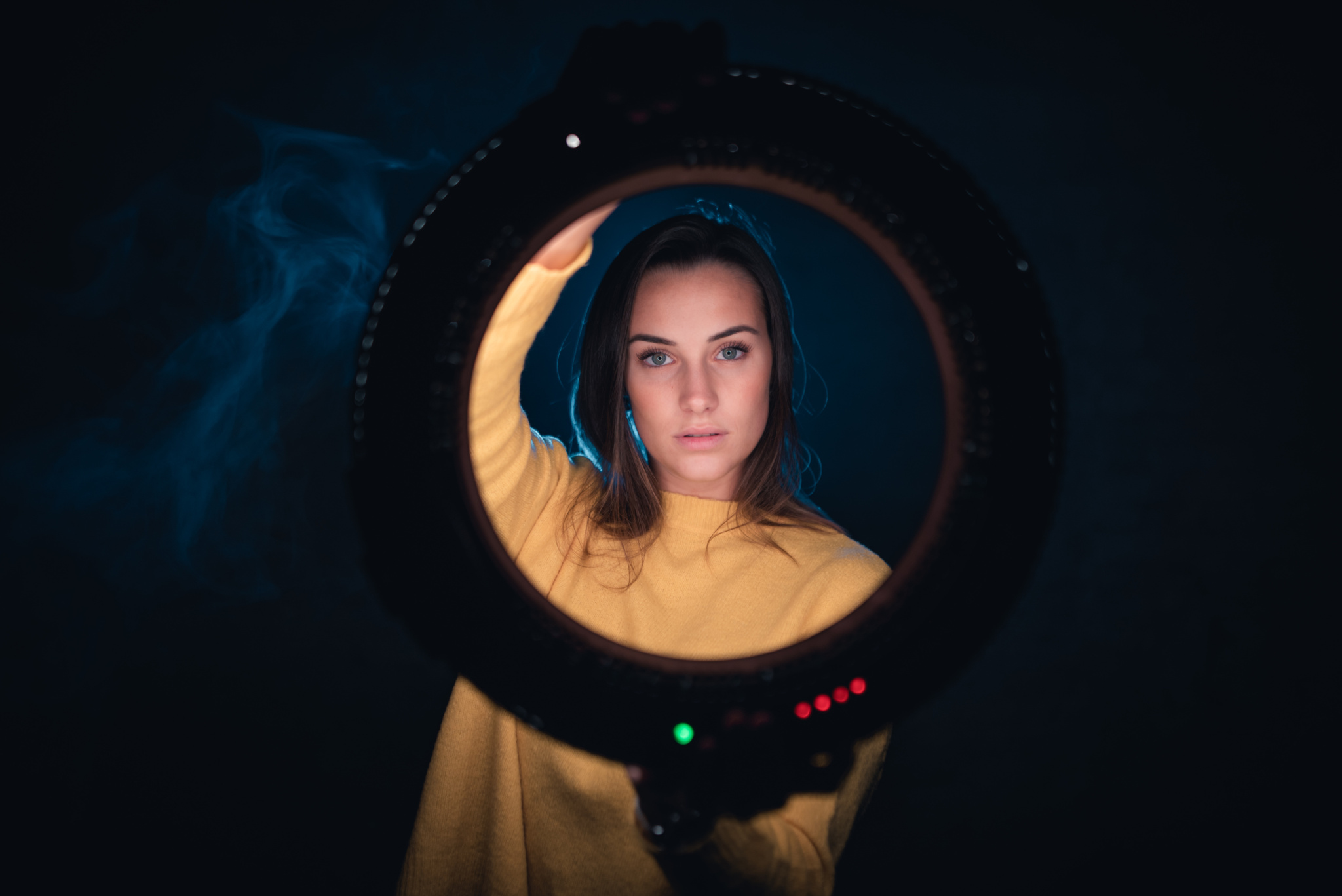 Portrait mit LED-Ringlicht