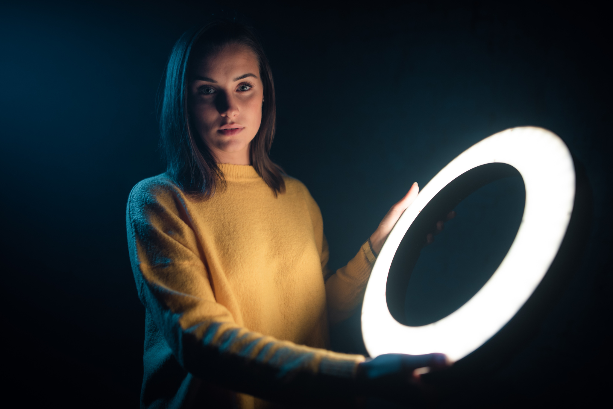 Portrait mit LED-Ringlicht