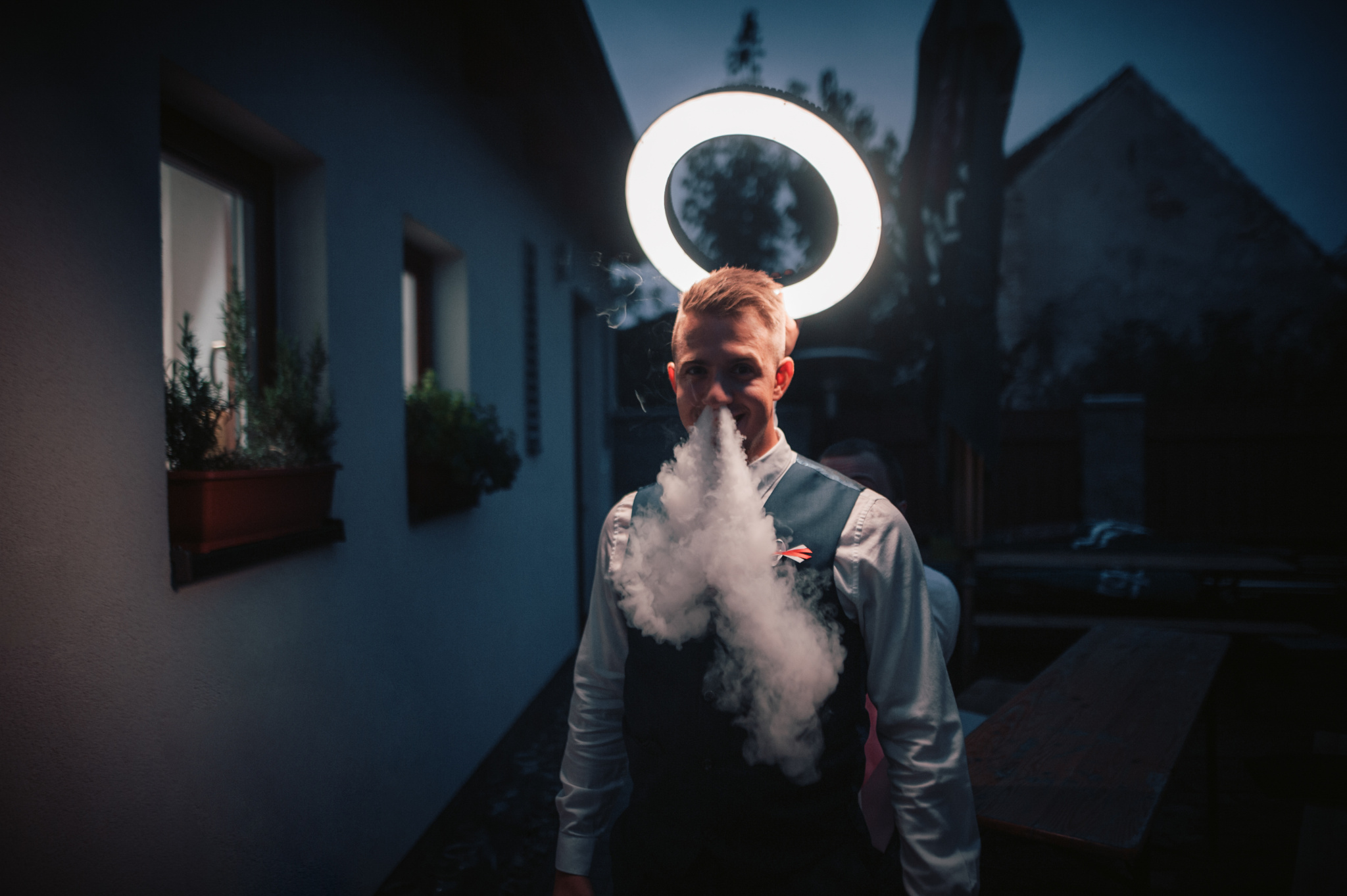 Portrait mit LED-Ringlicht