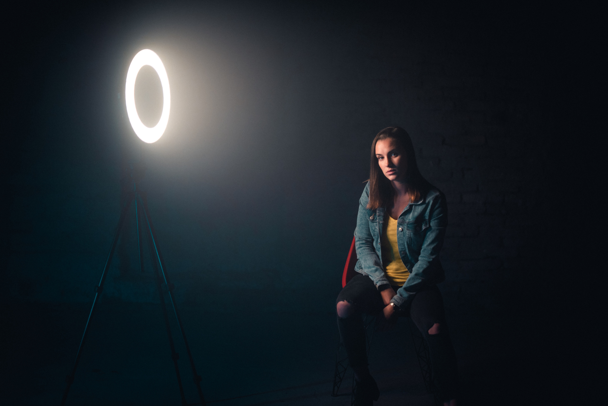 Portrait mit LED-Ringlicht