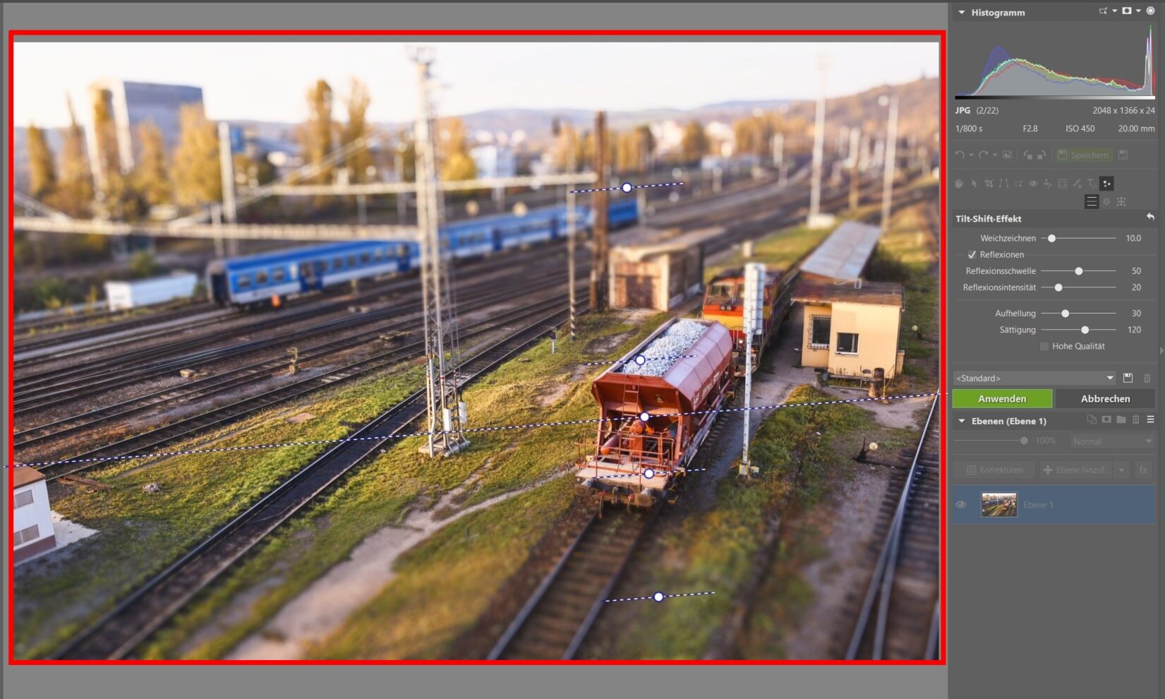 Erstellen Sie Miniaturbilder mit dem Tilt-Shift-Effekt