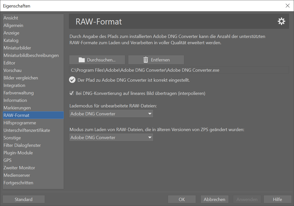 DNG Converter Zoner Studio