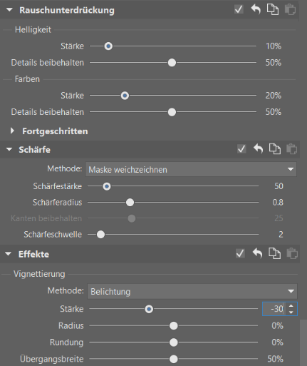 Sportfotos im Modul Entwickeln