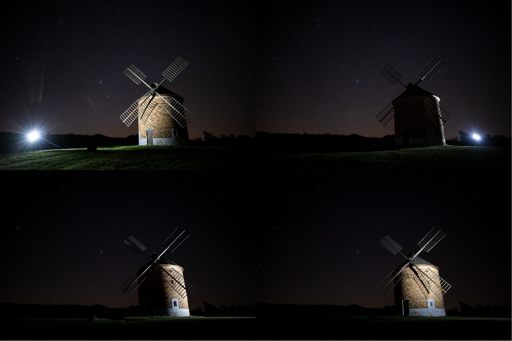 Mühle mit Nachthimmel
