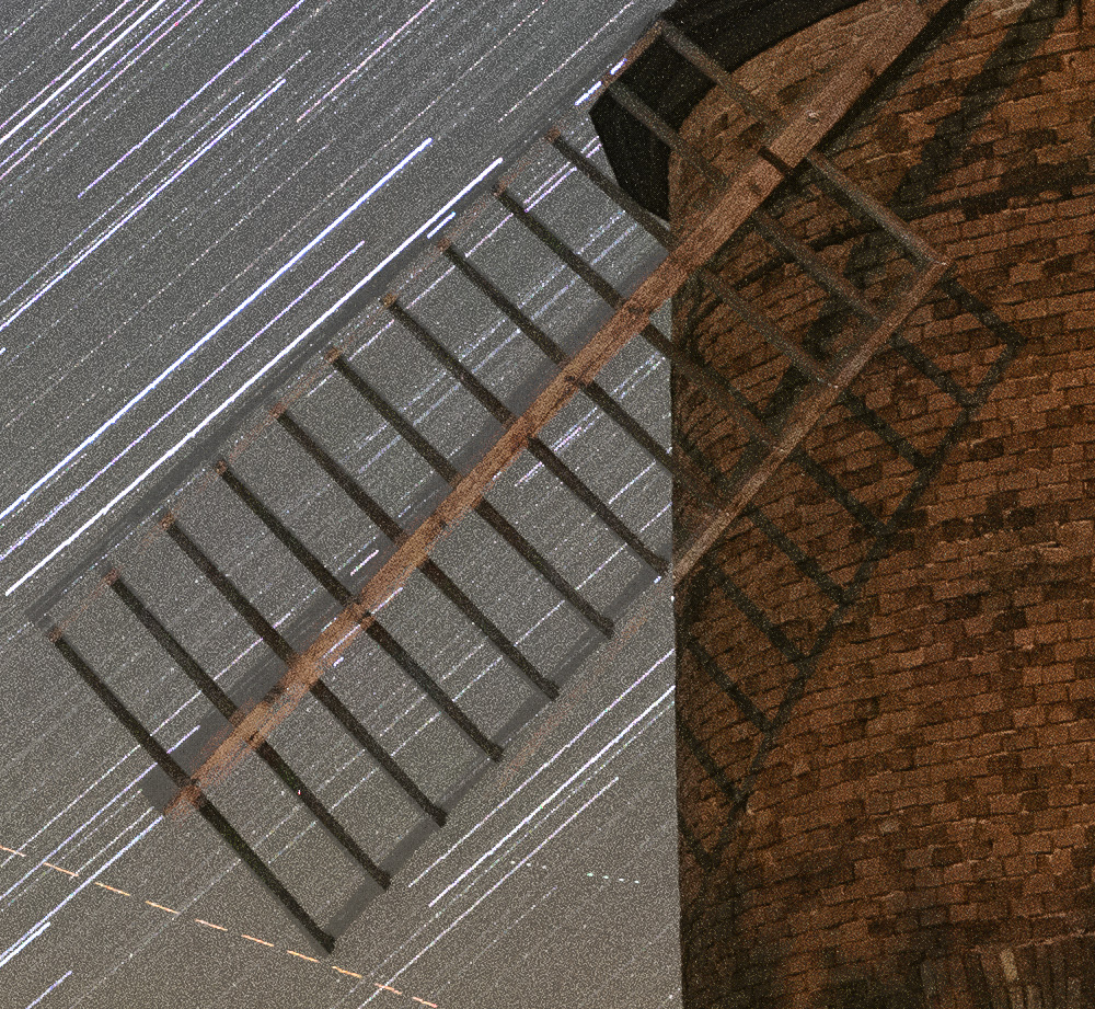 Mühle mit Nachthimmel