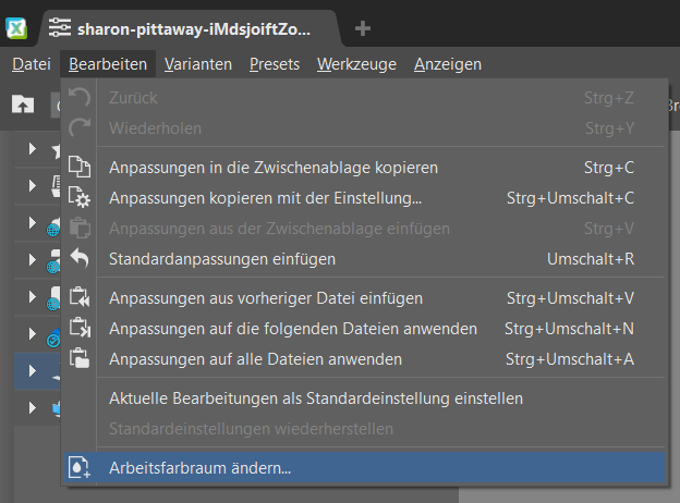 Farbverwaltung in Zoner Studio: weitere Funktionen