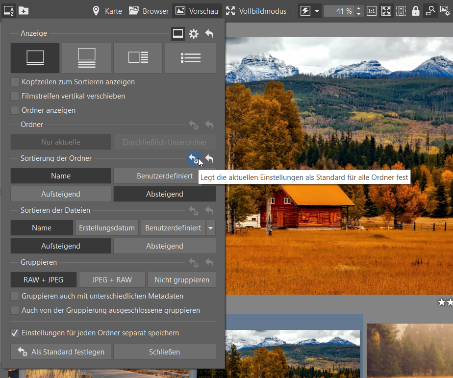 Individuelle Ordnereinstellungen
