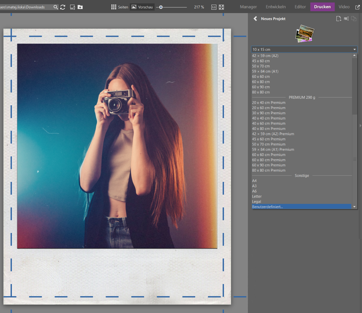 Fotos in Polaroid-Optik
