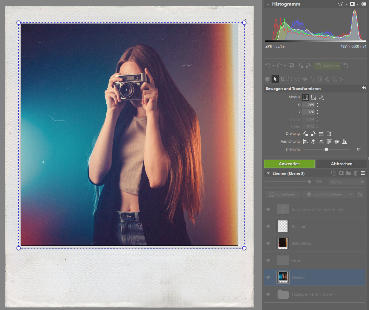 Fotos in Polaroid-Optik