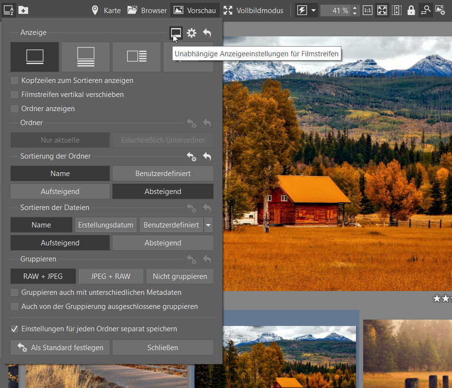 Individuelle Ordnereinstellungen