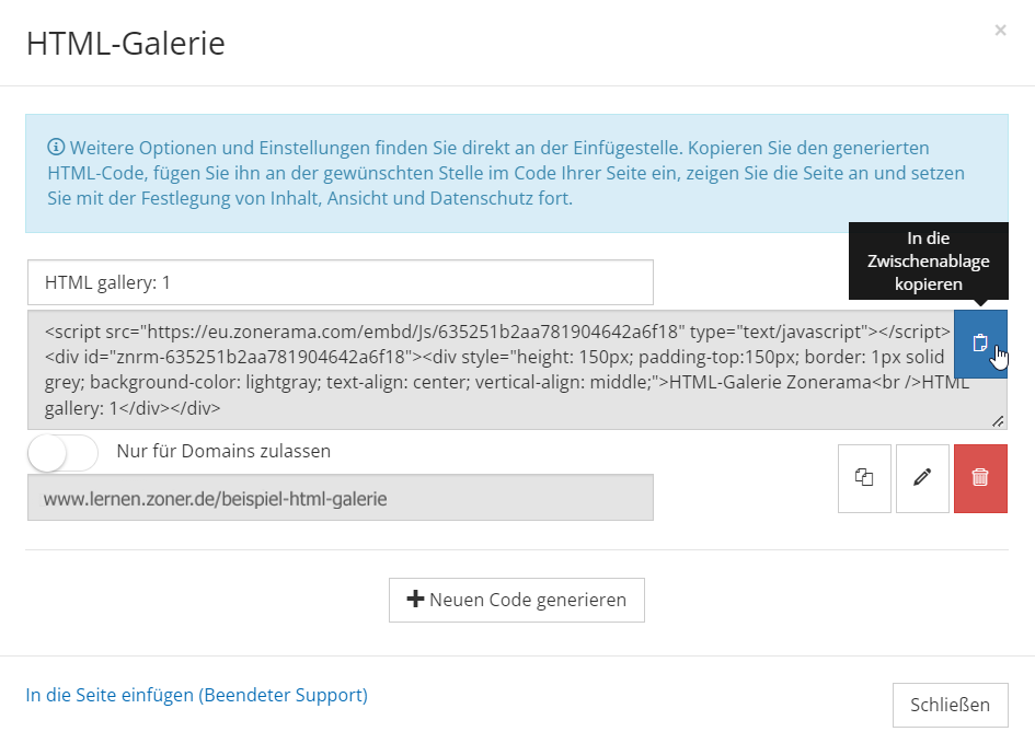 Galerie im Web