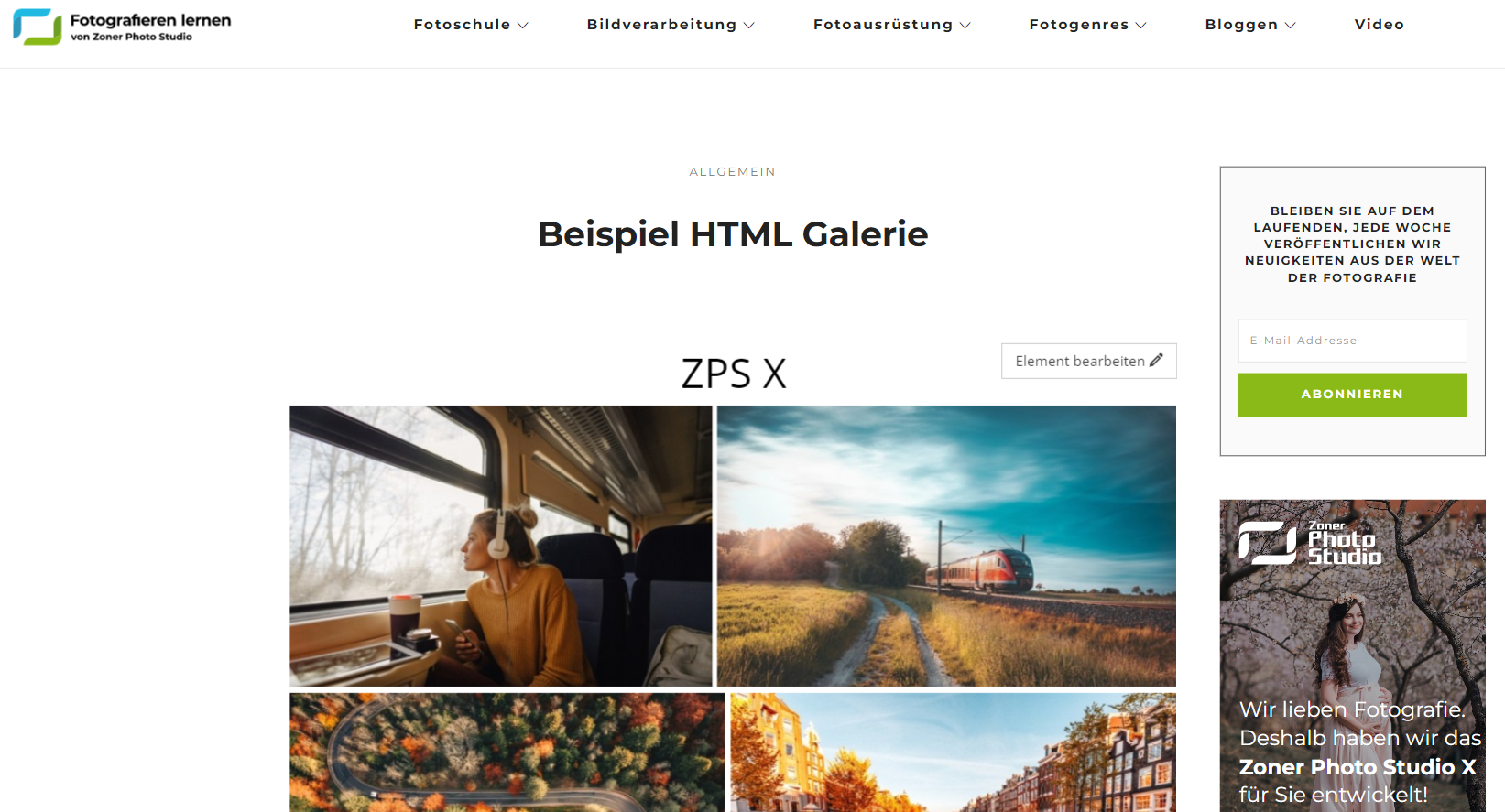 Galerie im Web