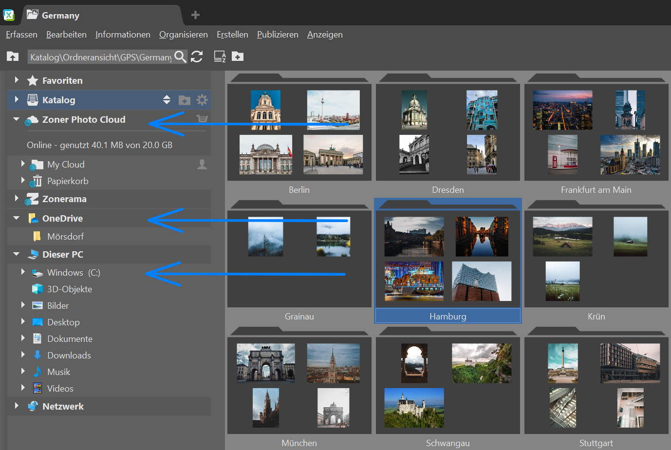 Verbinden Sie Zoner Studio mit der Cloud