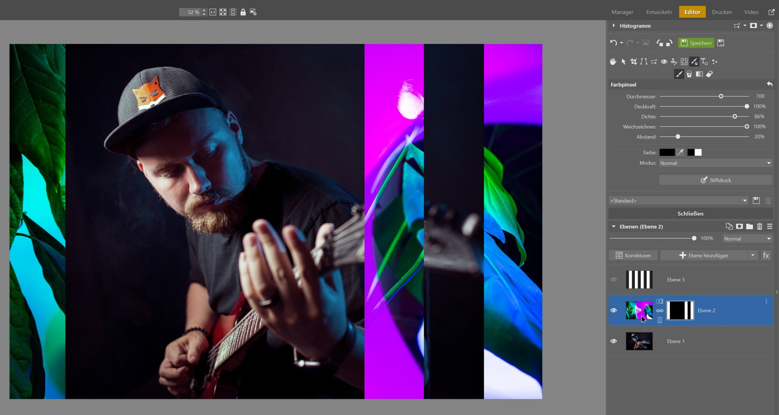 Wie man zwei Fotos geometrisch überblendet