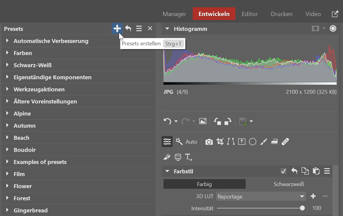 Was sind 3D-LUTs, presets erstellen