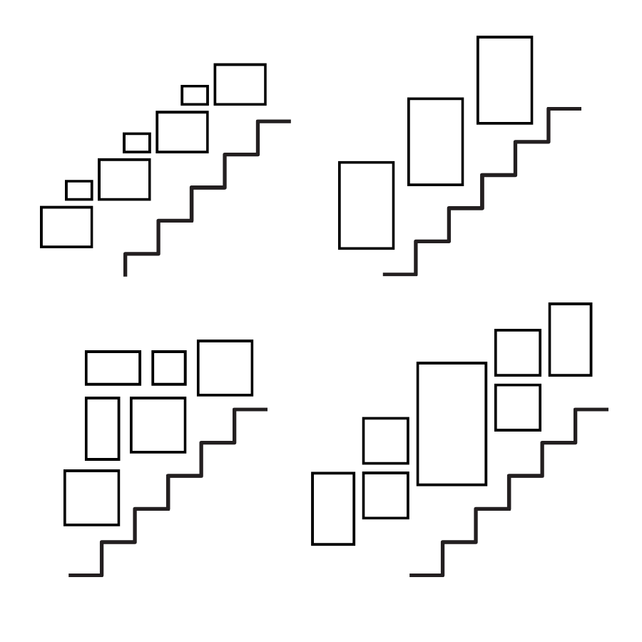 Bildanordnung an der Treppe