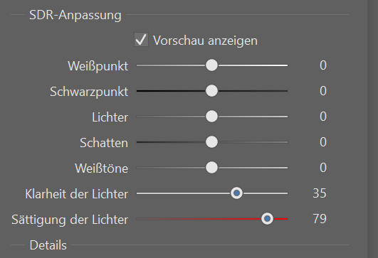 HDR-Fotos für Web und Druck, klarheit der lichter und sattigung der lichter