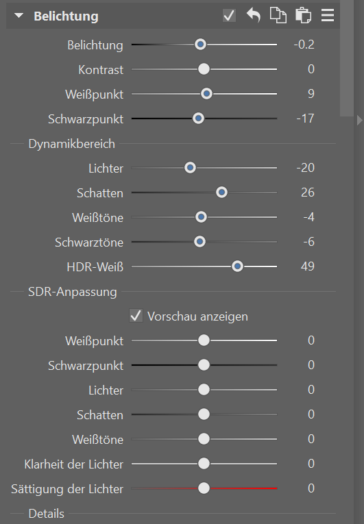 HDR-Fotos für Web und Druck, vorschau anzeigen