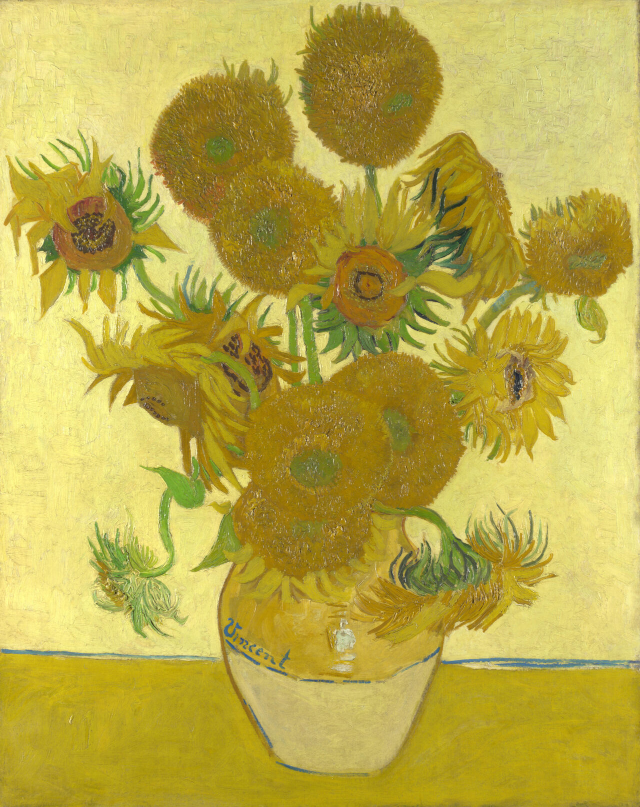 Farben in der Fotografie, gelb, Sonnenblumen. Vincent van Gogh (1888)