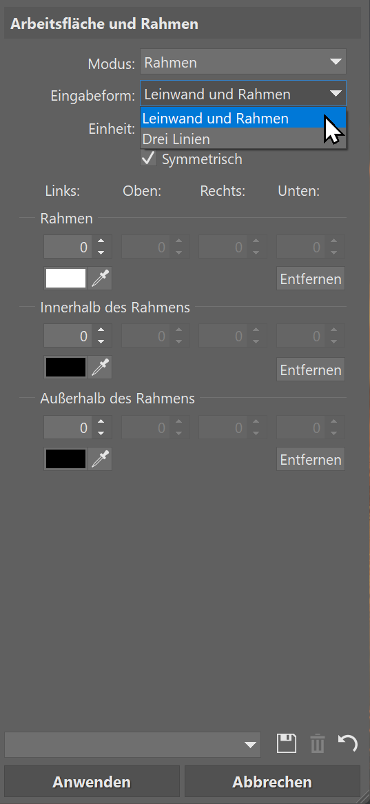 Sie einen Fotorahmen, Eingaberform