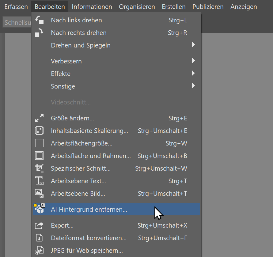 Zoner Studio 2024 Herbst-Update, hintergraund-entfernen