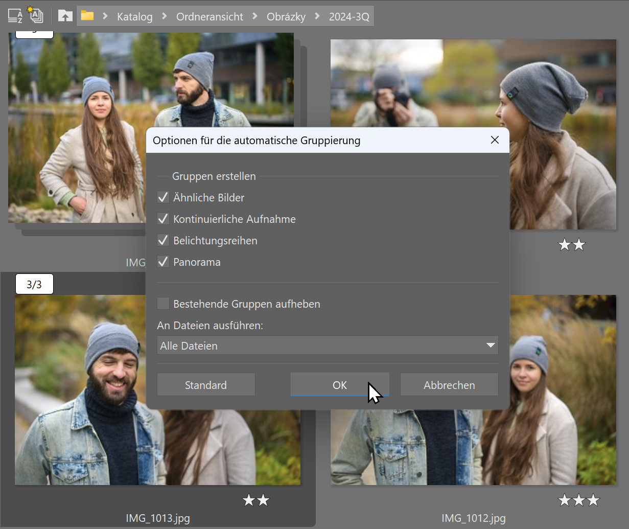 Zoner Studio 2024 Herbst-Update, automatische grupierung